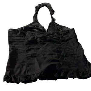 Susie Rose size XXL black halter top pearl front snap buttons